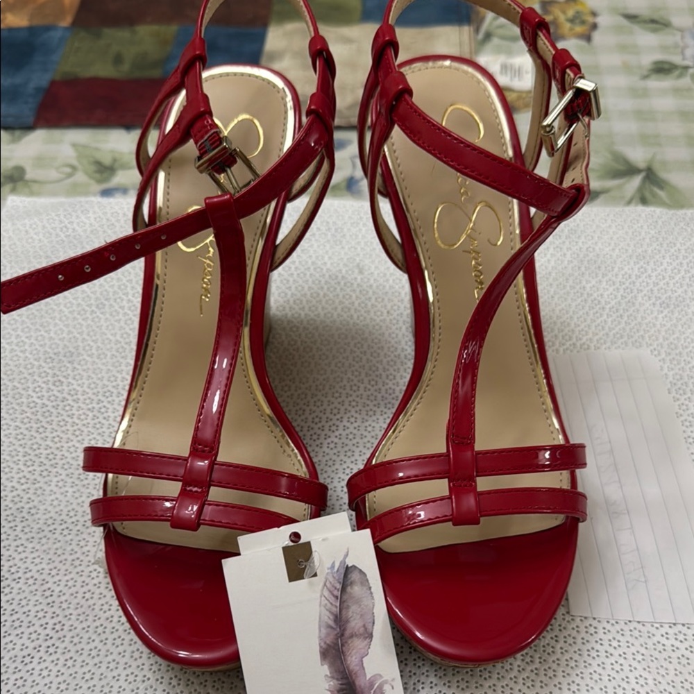 Elegant Red Strappy Sandals